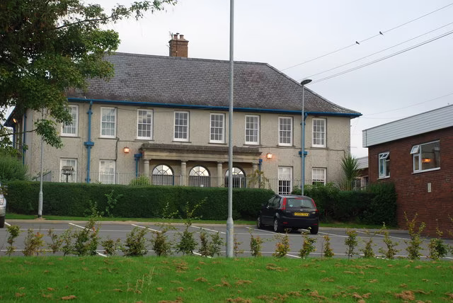 Bryn Beryl Hospital - Minor Injuries Unit entrance and building exterior. Located in Pwllheli, Gwynedd.